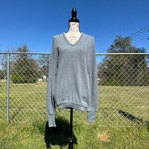 Vintage Grey Lacoste V-Neck Sweater